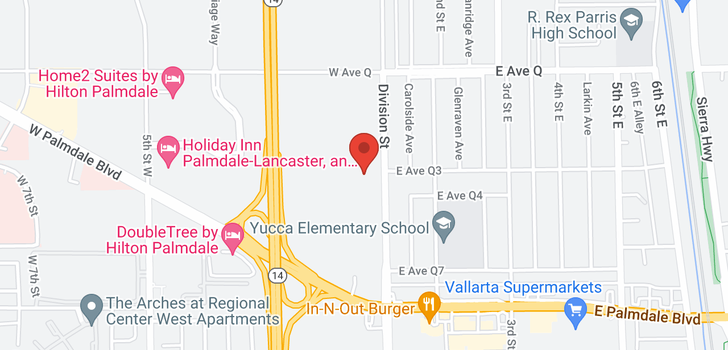 map of Vac/Ave Q7/Vic Division Palmdale, CA 93550